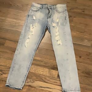 Distressed Gray Women's Jeans